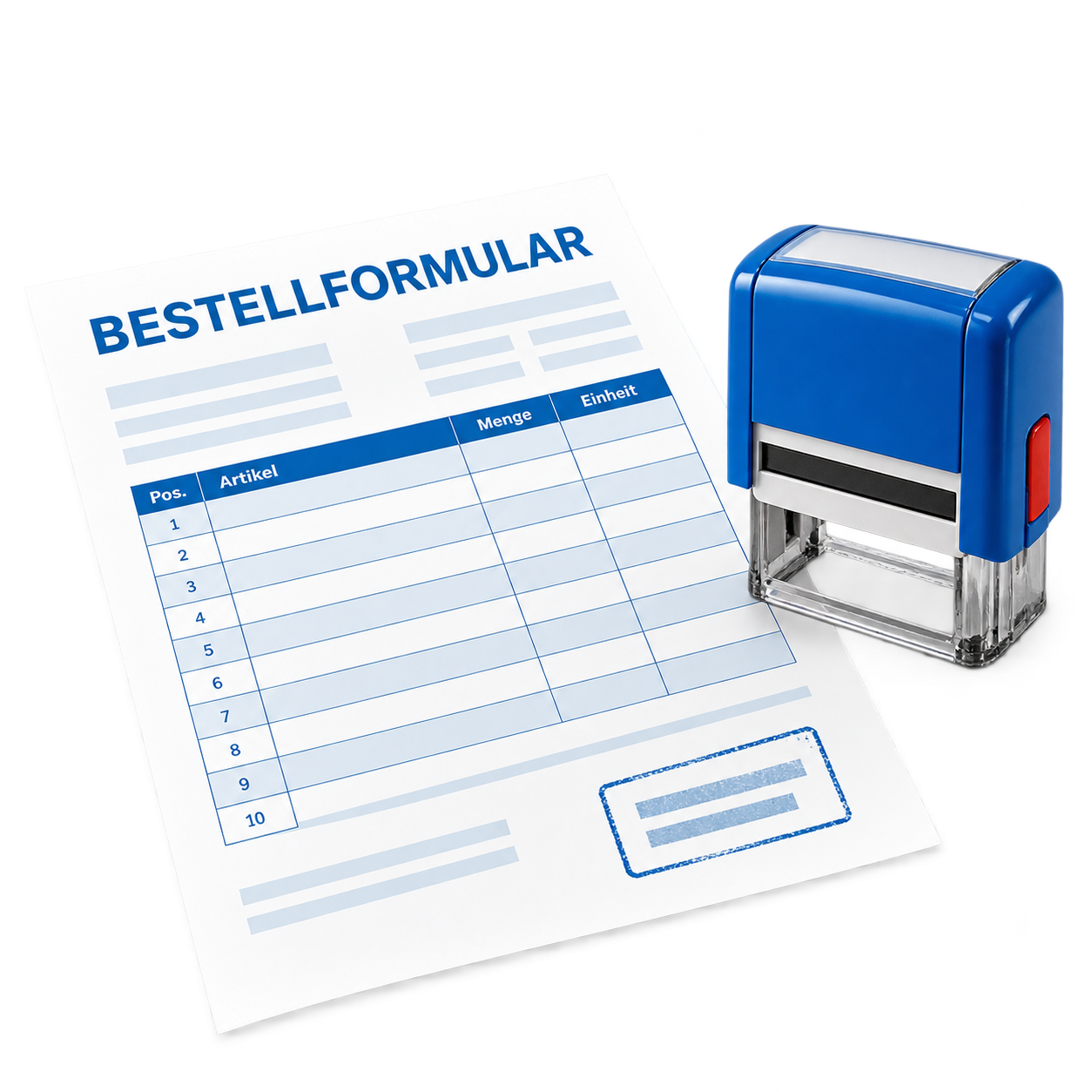 Bestellformular mit Praxisstempel